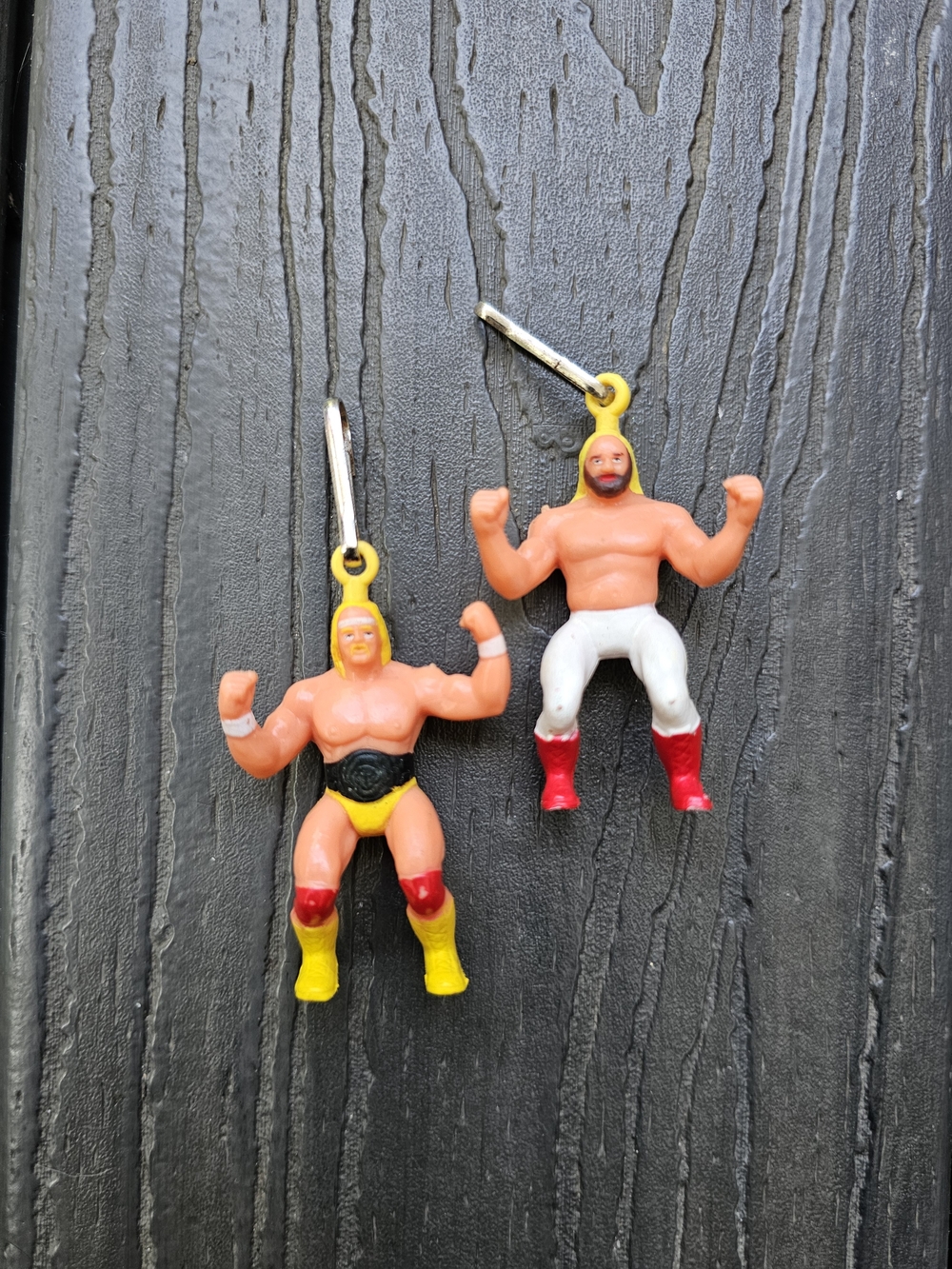 Vintage 1985 WWF HG Toys Zipper Clips Hulk Hogan Big John Studd Wrestling Rare